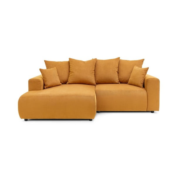 Oker rumena žametna kotna sedežna garnitura Enjoy – Bobochic Paris