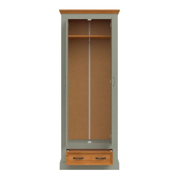 Zelena/v svetli naravni barvi garderobna omara iz masivnega bora 70x185x40 cm Selma – Støraa-image-2