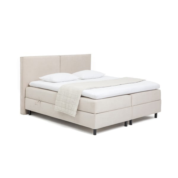 Bež boxspring postelja s prostorom za shranjevanje 160x200 cm Elva Bold – Bonami Selection