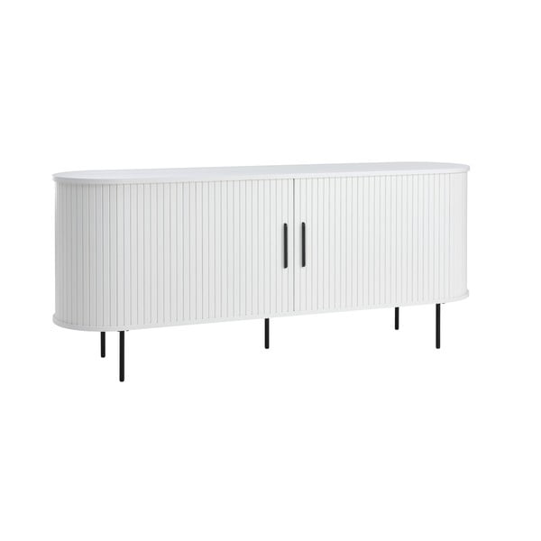 Bela komoda z drsnimi vrati 180x76x45 cm Nola – Unique Furniture-image-2