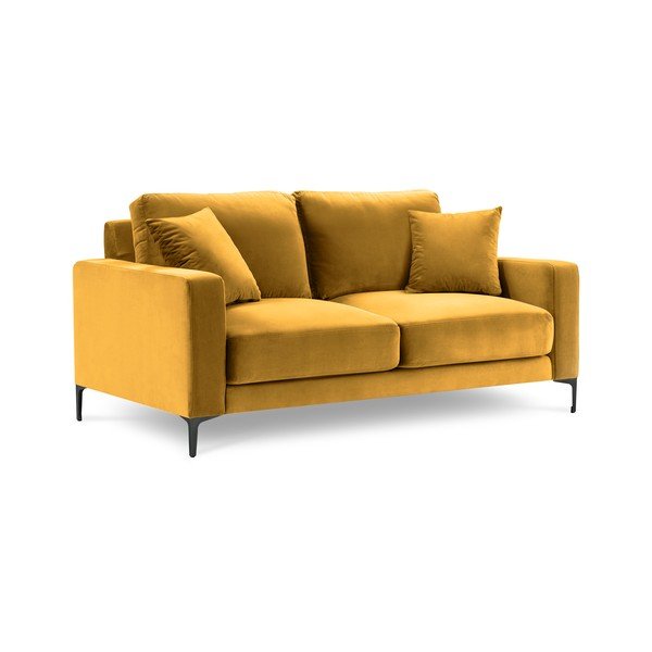 Rumena žametna zofa Kooko Home Harmony, 158 cm-image-3