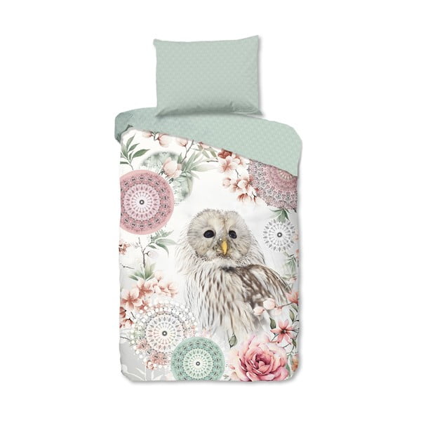 Zelena enojna flanelna posteljnina 140x200 cm Omaira – HIP