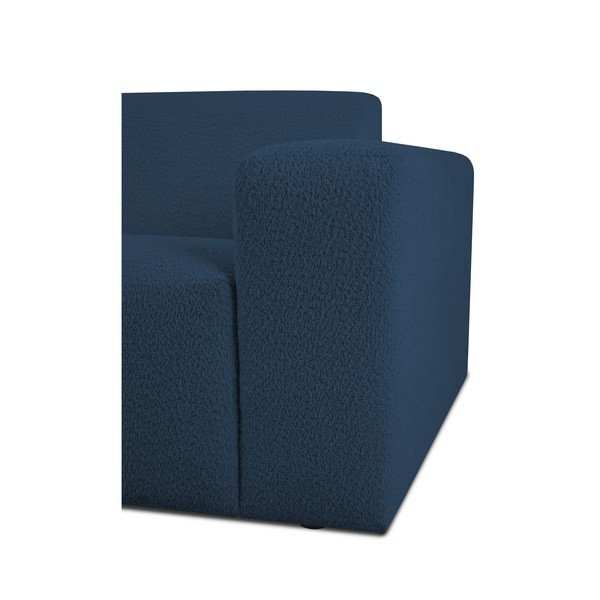 Temno modra kotna sedežna garnitura iz tkanine bouclé (v obliki črke "U") Roxy – Scandic-image-3