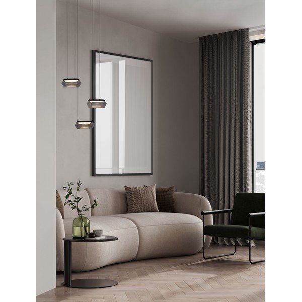 Mat črna steklena LED zatemnitvena viseča svetilka ø 35 cm Jailyn – Nova Luce-image-1
