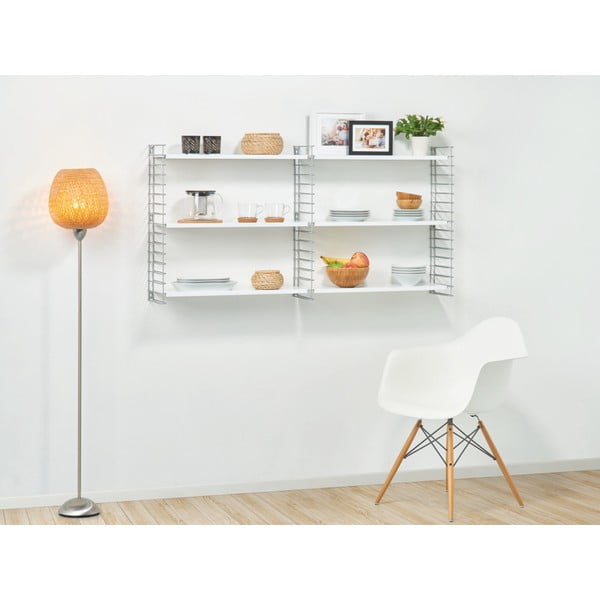 3-nivojski regal z belimi policami Metaltex Libro, dolžina 70 cm-image-3