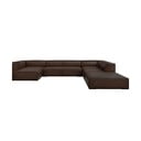 Temno rjava usnjena kotna zofa (desni kot) Madame - Windsor & Co Sofas