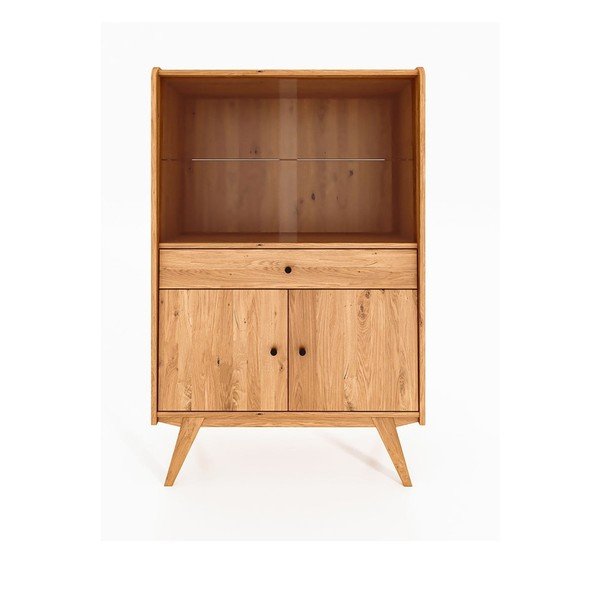 Vitrina iz hrastovega lesa 100x154 cm Retro - The Beds-image-2