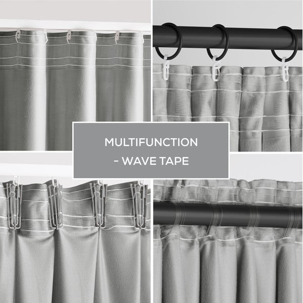 Svetlo siva žametna zavesa za delno zatemnitev 140x270 cm Pleat – Restilo-image-3