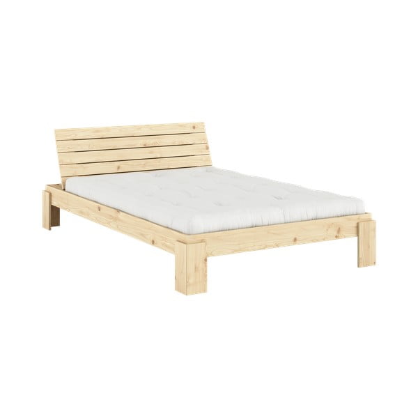 Zakonska postelja iz masivnega bora z letvenim dnom 140x200 cm v naravni barvi Layers – Karup Design-image-3