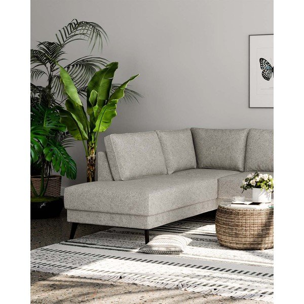 Kremno bela kotna sedežna garnitura (levi kot) Fynn – Ghado-image-1