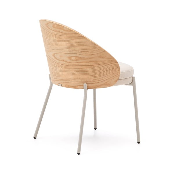 Jedilni stol v kremno beli in naravni barvi Eamy – Kave Home-image-4