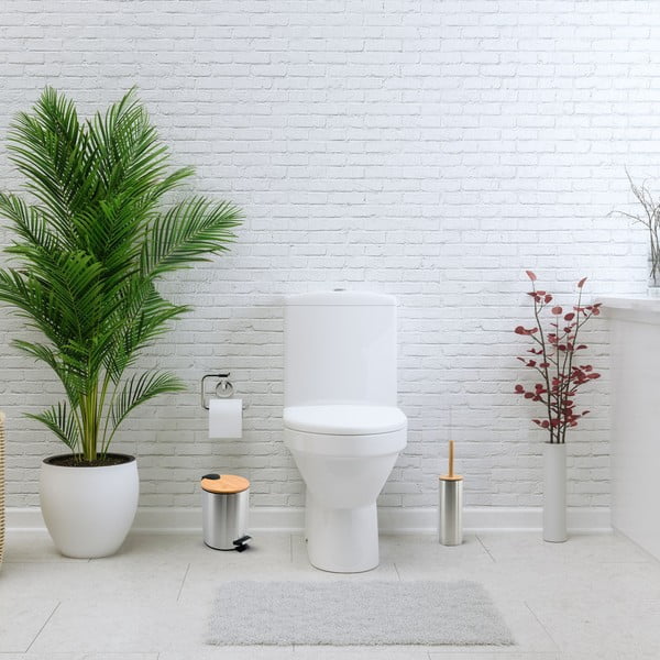 Jeklen koš za smeti v mat srebrni barvi s pedalom 3 l Adonis – Spirella-image-1