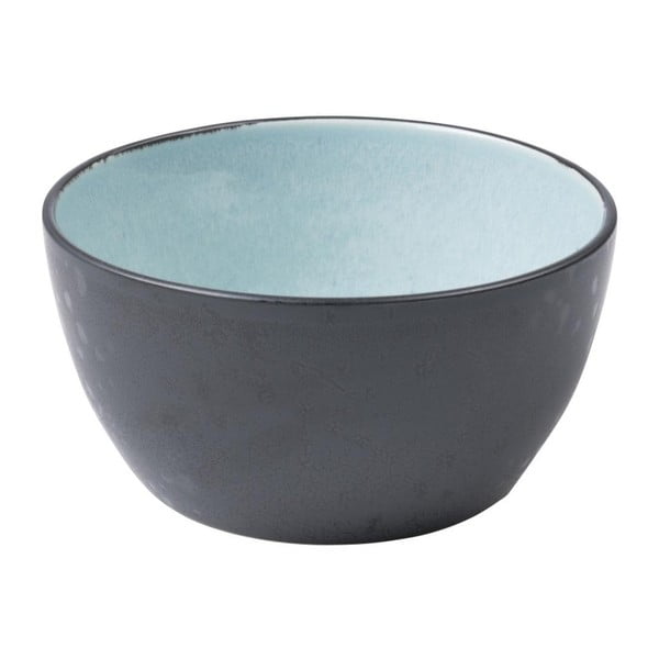 Skleda iz sive keramike z notranjo glazuro v svetlo modri barvi Bitz Mensa, premer 14 cm