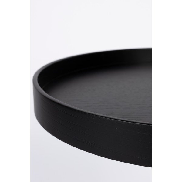 Okrogla stranska mizica z mizno ploščo v hrastovem dekorju ø 40 cm Yuri S – White Label-image-3