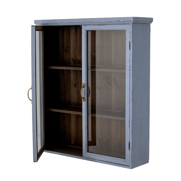 Modra stenska vitrina iz masivne jelke 81x91 cm Hazem – Bloomingville-image-3