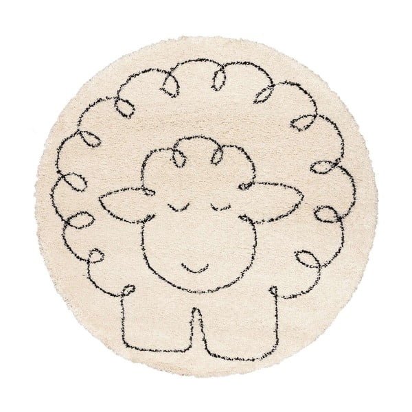 Bež antialergijska otroška preproga ø 160 cm Fluffy Sheep - Yellow Tipi