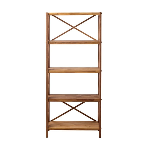 Regal iz masivnega hrasta v naravni barvi 70x161 cm X-Shelf – Unique Furniture