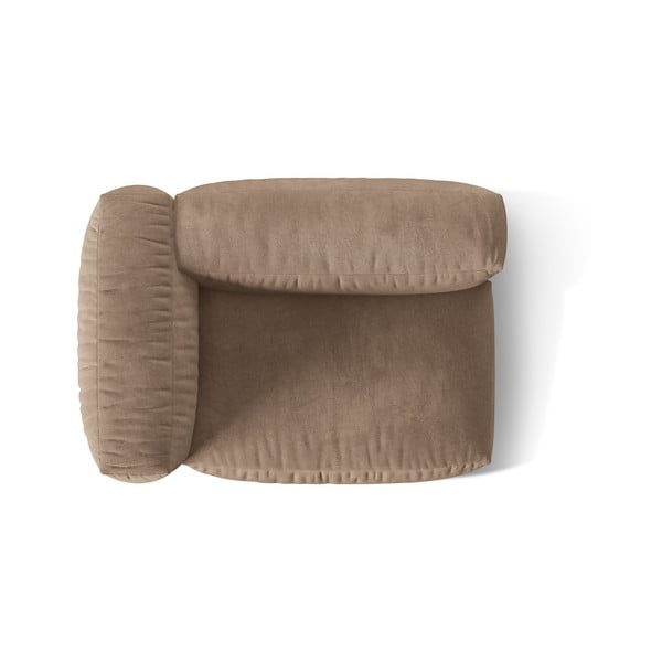 Svetlo rjav žameten modul za sedežno garnituro (levi kot) Martina – Micadoni -image-3