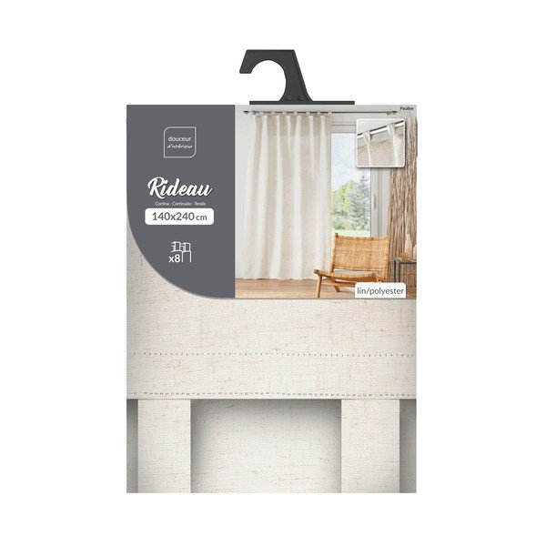 Kremno bela zavesa 140x240 cm Pauline – douceur d'intérieur-image-4