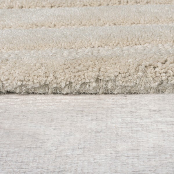 Kremno bela ročno tkana volnena okrogla preproga ø 160 cm Mesmerise Natural – Flair Rugs-image-4