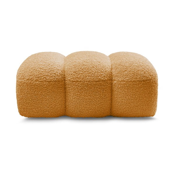 Gorčično rumen tabure iz tkanine bouclé Hippolyte – Bobochic Paris