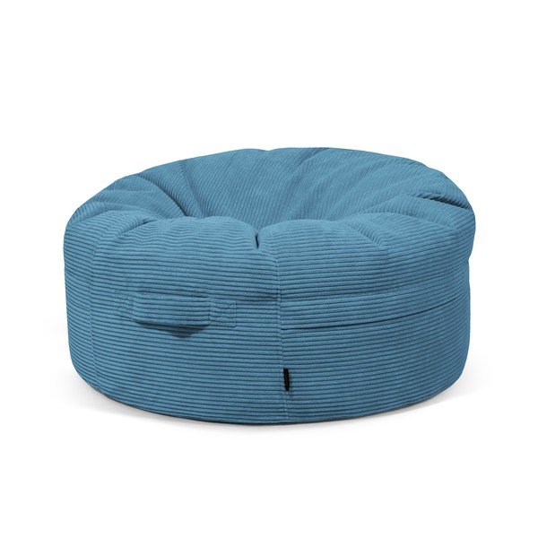 Modra vreča za sedenje iz rebrastega žameta Roll 105 – SLOWDOWN