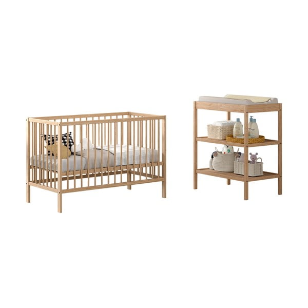 Komplet pohištva za otroke iz masivne bukve 2 ks Dino – Vipack