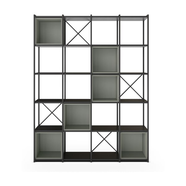 Zeleno-črn regal 140x179 cm Anya – Marckeric