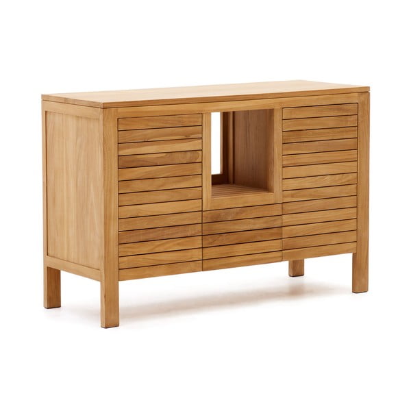 Nizka omarica za pod umivalnik iz masivnega tika 120x80 cm Neria – Kave Home-image-2