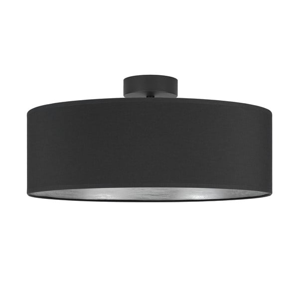 Črna stropna svetilka z detajli v srebrni barvi Sotto Luce Tres XL, ⌀ 45 cm
