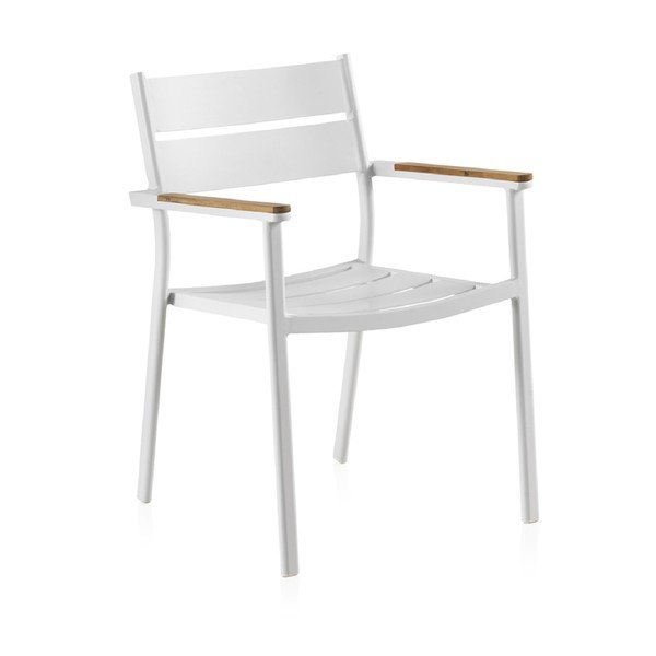 Beli vrtni stol s tikovimi gosmi Giulia, širina 56 cm-image-2