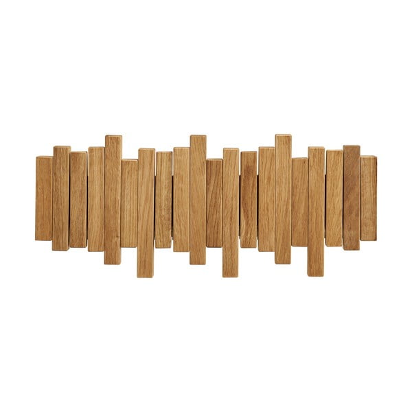 Stenski obešalnik iz masivnega hrasta v naravni barvi 3 cm Caltra – House Nordic