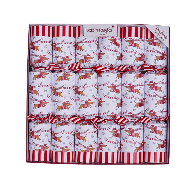 Božične pokalice v kompletu 6 ks Racing Sausage Dog – Robin Reed