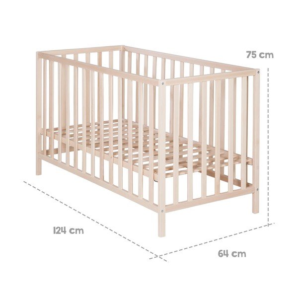 Otroška posteljica v naravni barvi 60x120 cm Cosi – Roba-image-4