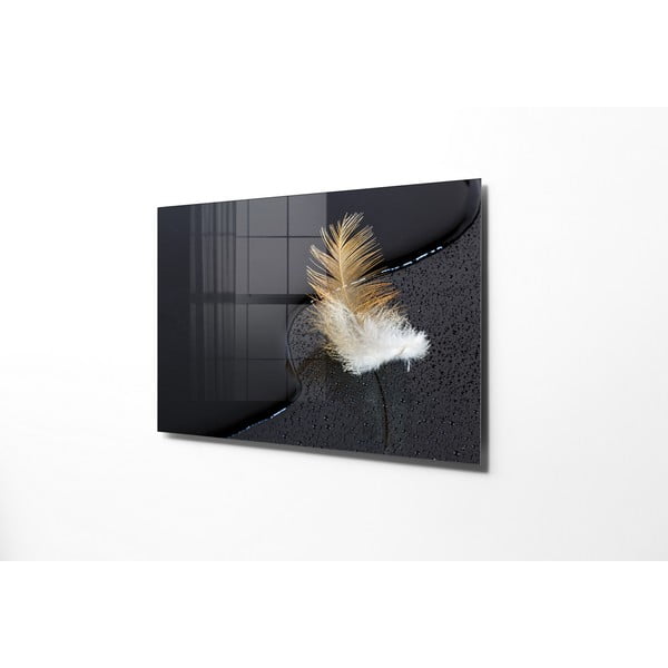 Steklena slika 100x70 cm Feather – Wallity-image-3