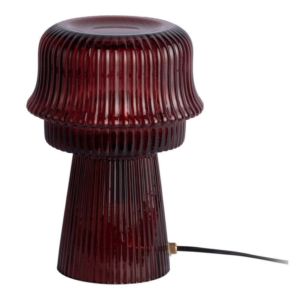 Bordo rdeča steklena namizna svetilka (višina 26 cm) Cadiz