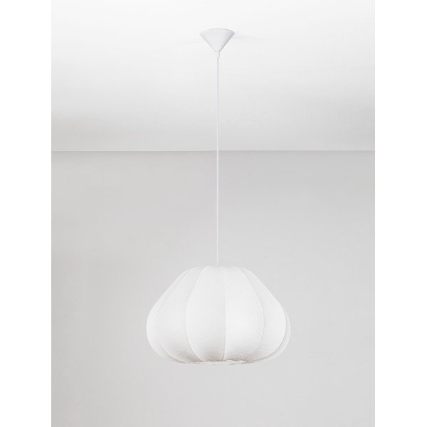 Mat bela tekstilna viseča svetilka ø 50 cm Bora – Nova Luce-image-3