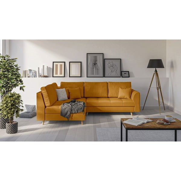 Gorčično rumena kotna sedežna garnitura (z levim kotom) Ariella – Ropez-image-3