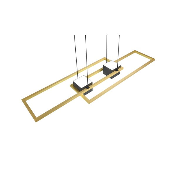 Črno-zlata zatemnitvena LED viseča svetilka z daljinskim upravljalnikom Albany – Trio-image-4