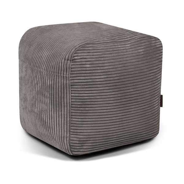 Temno siva vreča za sedenje iz rebrastega žameta Plus 50 Lounge – SLOWDOWN