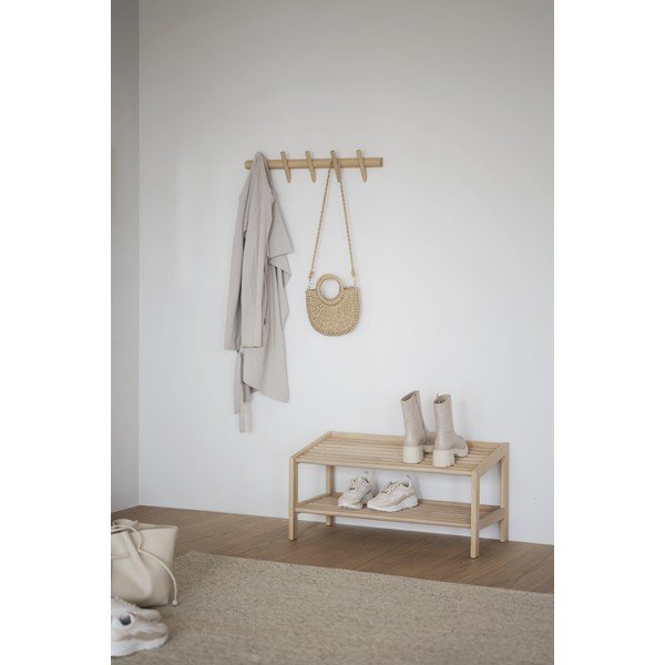 Stojalo za čevlje iz masivnega hrasta v naravni barvi Hillmond – Rowico-image-1