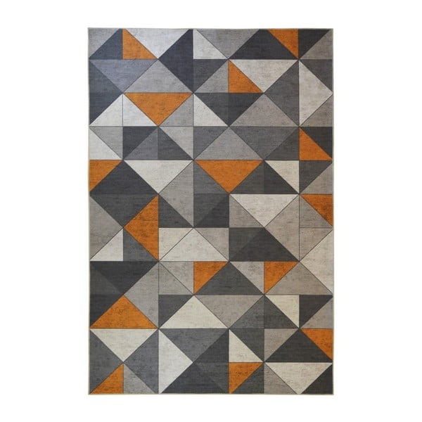 Siva in oranžna preproga Floorita Shapes, 120 x 180 cm