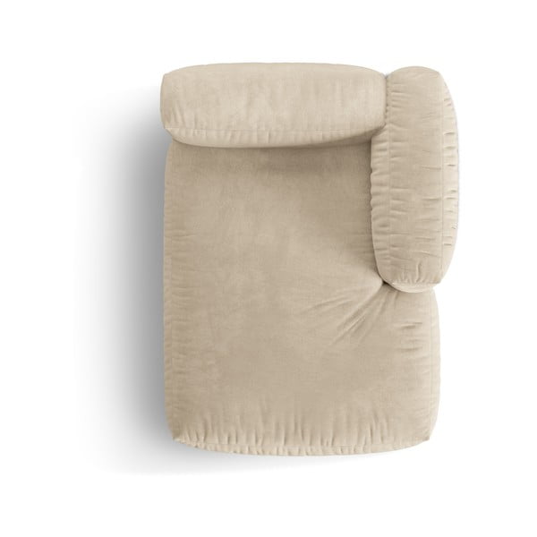 Bež žameten modul za sedežno garnituro (desni kot) Martina – Micadoni -image-3