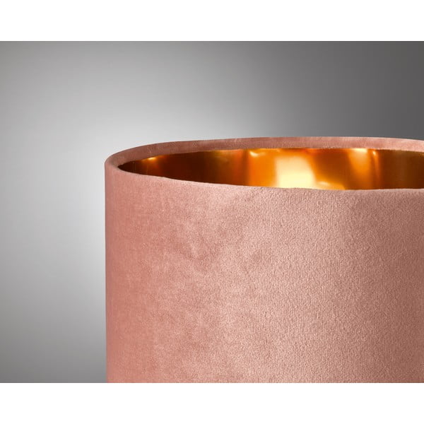 Rožnata namizna svetilka s tekstilnim senčilom (višina 43 cm) Aura – Fischer & Honsel-image-1