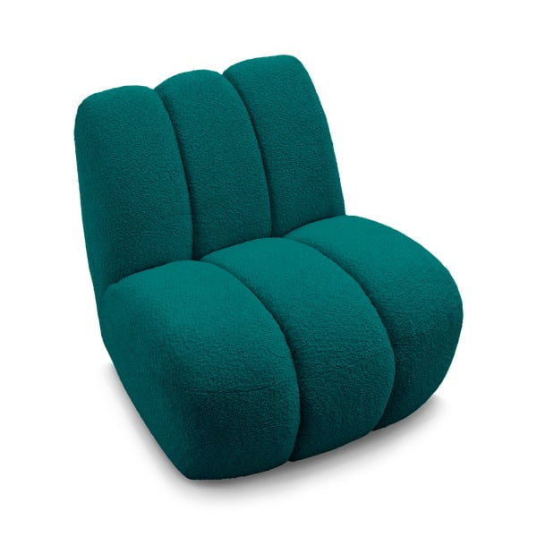 Turkizen fotelj iz tkanine bouclé Janissaire – Bobochic Paris-image-4