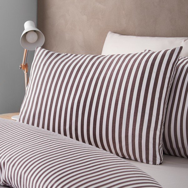 Temno rjava enojna posteljnina 135x200 cm Epping Textured Stripe – Catherine Lansfield-image-3
