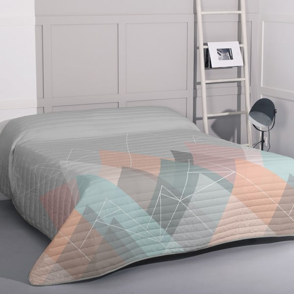 Rožnato/sivo bombažno prešito pregrinjalo 180x260 cm Range – Blanc-image-1