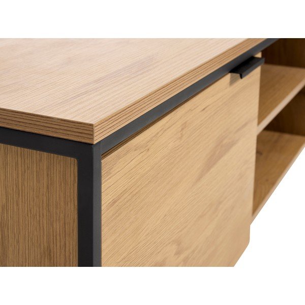 TV omarica v hrastovem dekorju v naravni barvi 155x55x45 cm Cesura – Unique Furniture-image-4