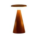 LED namizna svetilka v temni naravni barvi z lesenim senčilom (višina 14 cm) Sylva – Gingko