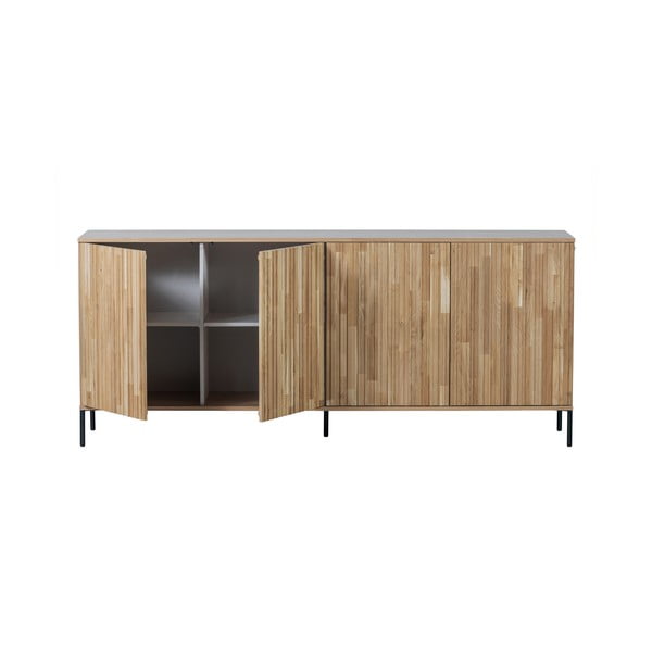 Komoda v hrastovem dekorju v naravni barvi 200x85x44 cm Gravure – WOOOD-image-3